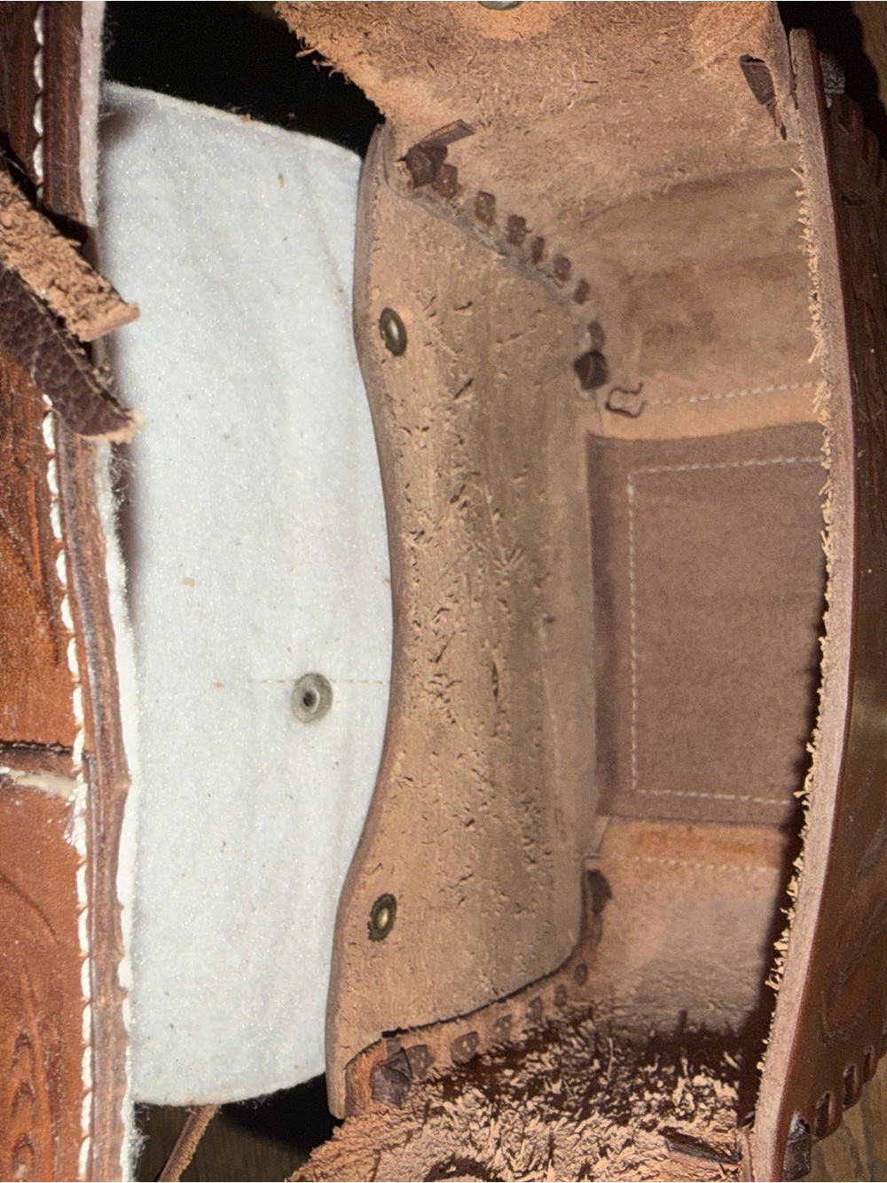 Leather Tooled Brown Western Saddle Bag - Unbranded - Picture 3 of 4